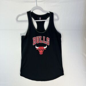 NBA Chicago Bulls Basketball Jersey Tank Top Women Large Black Red Graphic
